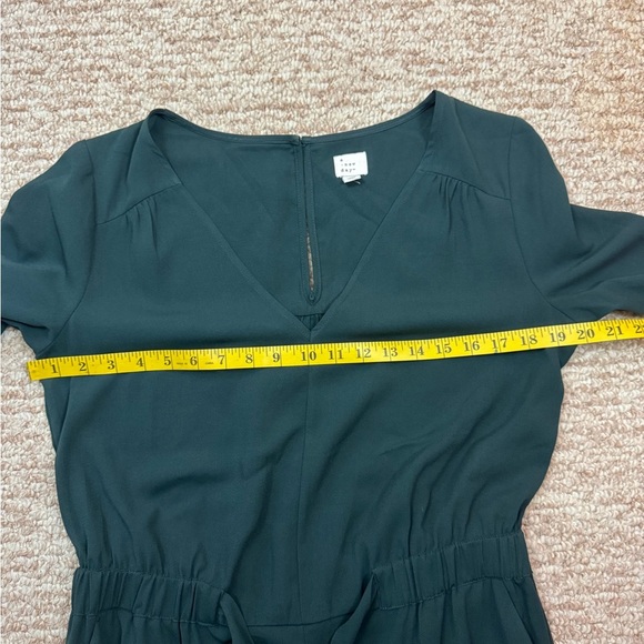 A New Day Women’s Solid Green 3/4 Sleeves Wide Legs Belted Jumpsuit Medium. A5 - Picture 14 of 16